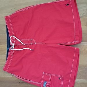 Men's Polo by Ralph Lauren swim trunks red and navy Large. Great condition.